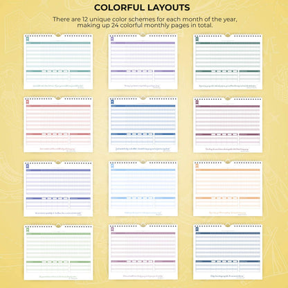 Clever Fox Habit Tracker Calendar – Inspirational Goal Tracker and Habit Calendar for Atomic Habits – Colorful Habit & Goal Planner Journal to Boost Productivity – 24 Months, 10″ x 8″ (Yellow)