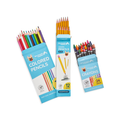 Blue Summit Elementary School Supplies Kit, 2nd Grade School Supplies Set, for Elementary Supply, Bulk 44 Piece Box