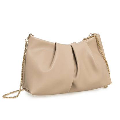 CHARMING TAILOR Women Clutch Bag Dressy Formal Handbag Pleated PU Clutch Purse for Cocktail Prom Wedding Party (Taupe)