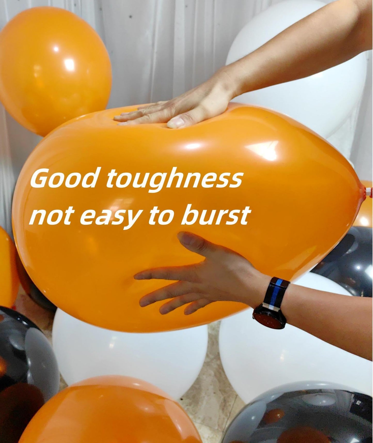 90 Pack Black White Orange Balloons 18 inch Latex Party Balloon Bulk for Halloween Various Party Events Decorations