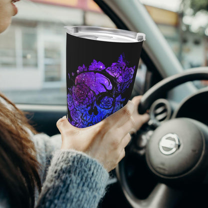 BCQJNB Skull Candy Purple Sugar Gifts For Women Tumbler, 20 Oz Stainless Steel Travel Coffee Mug