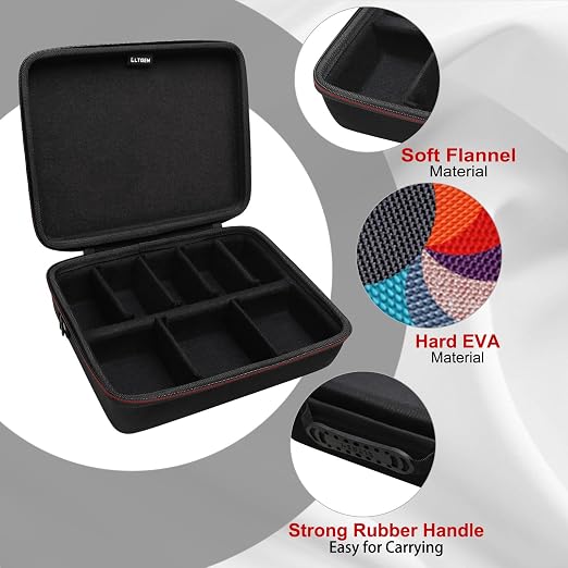 LTGEM Card Game Case Compatible with Cards Against Humanity/Magic the Gathering/UNO/Pokemen/Baseball/Football Cards 2500+, Trading Card Storage Box with 6 Dividers and Shoulder Strap, Black
