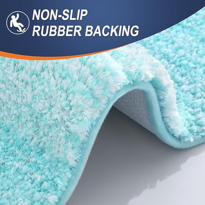 OLANLY Large Bathroom Rugs Mat 45x27, Extra Soft Absorbent Microfiber Bath Rugs, Rubber Backing, Quick Dry, Machine Washable Bath Mats for Bathroom Floor, Tub and Shower, Home Decor Accessories, Teal