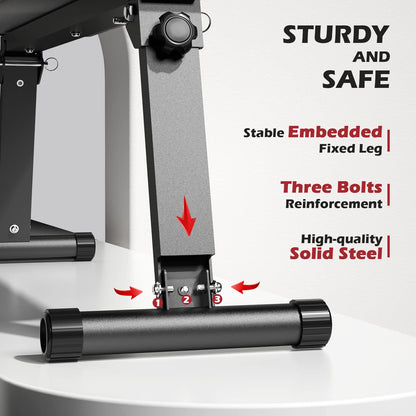 FLYBIRD Folding Flat Bench, Sturdy Lightweight and Space-saving Bench Press Flat Weight Bench, Easy to Assemble