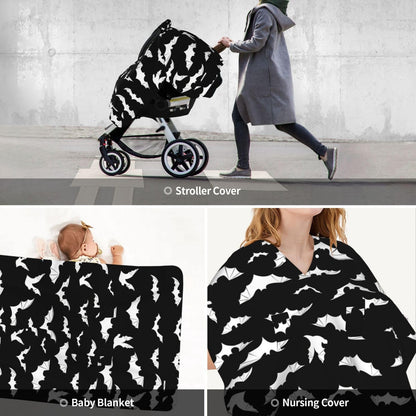 Halloween Bat Car Seat Cover Baby Fashion Carseat Cover for Winter Nursing Cover Newborn Shower Gift