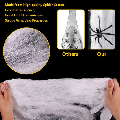 Vurlexat 3 Pack Halloween Spider Egg Sacs, 39 Inch Hanging Light Up Spider Egg Decoration, Halloween Spiders Webs Decor for Halloweens Props Party Gifts, Yard Garden Tree House Décor(Warm Light)