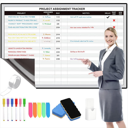 Lincia Large Magnetic Project Planning Management Vision Board 24 x 36 Reusable Office Whiteboard Make Ready Board Property Management Wall Project Planner for Managers Entrepreneurs
