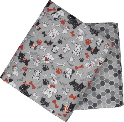 Caldwell's Pet Supply Co. 34x36 Washable Pee Pads for Dogs, Reusable Puppy Potty Mat, Whelping Rug, Waterproof Rug for Dog, Medium (Set of 2)
