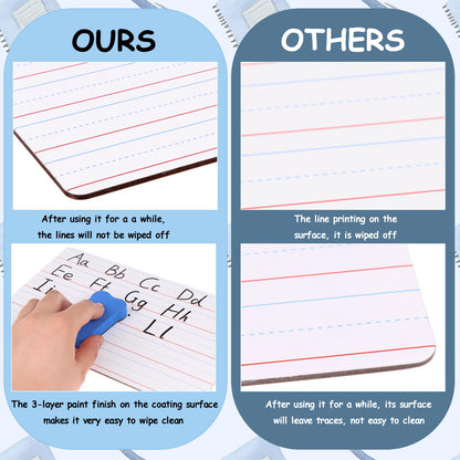 18 Pack Dry Erase Lapboards with Lines 6 x 9 inch Double Sided White Boards with 18 Black Markers 6 Erasers Small White Dry Erase Boards for Students Teacher Classroom Supplies