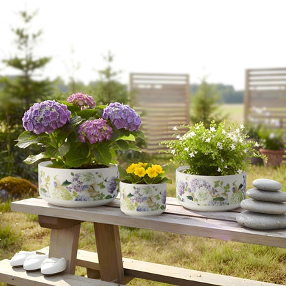 faghusp Ceramic Plant Pots Set of 3, Planters & Container Accessories Planters Indoor Outdoor Flower Planter for Home, Garden, Office Décor 6“ 5” 4“ (3, Porcelain White)