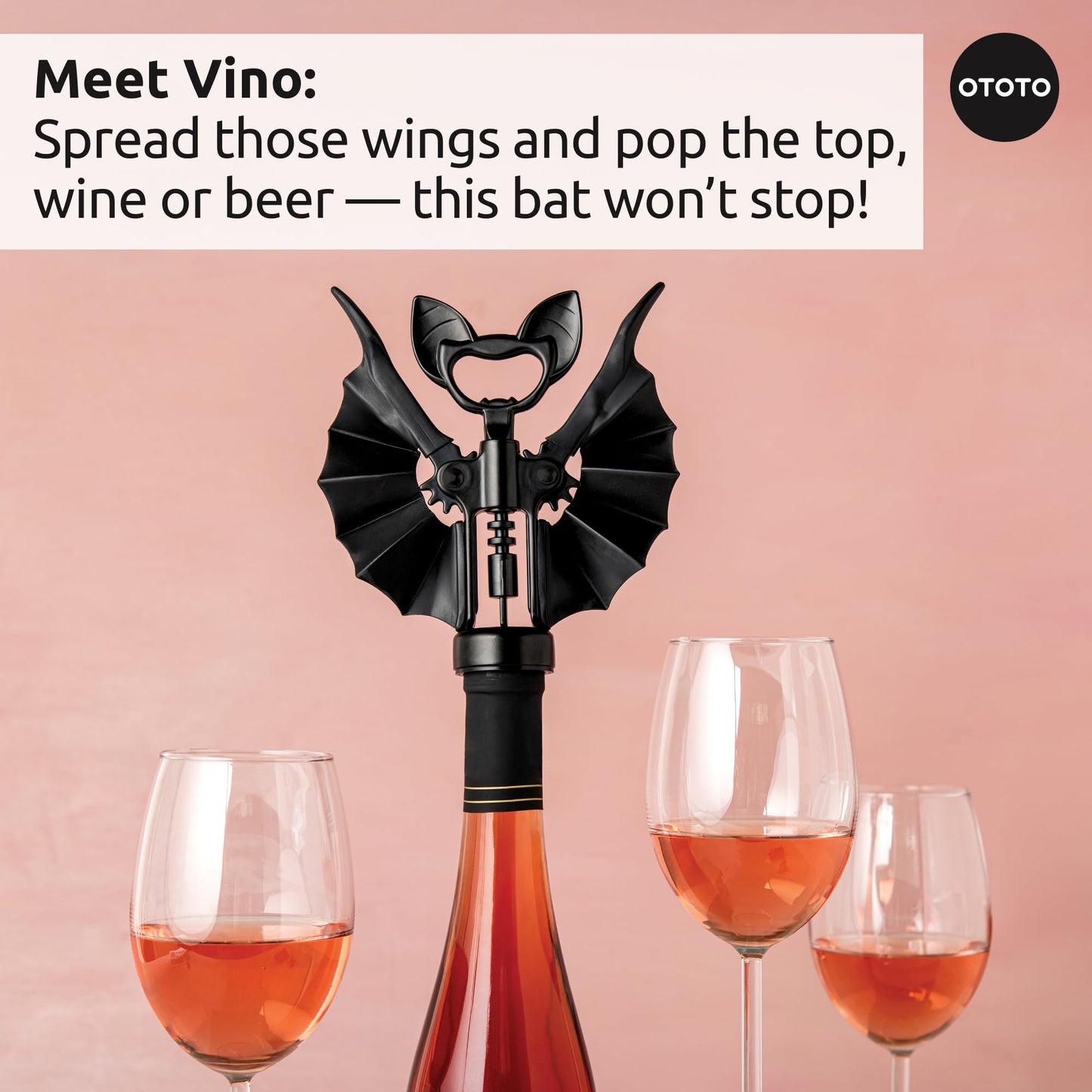 OTOTO Boo-tiful Crew Bundle of Elizabat, Vino, Gracula - Halloween Kitchen Decor Goth Accessories, Cool Kitchen Gadgets, Bat Scissors, Spooky, Witchy Bottle Opener, Garlic Crusher, Spooky Funny Gifts