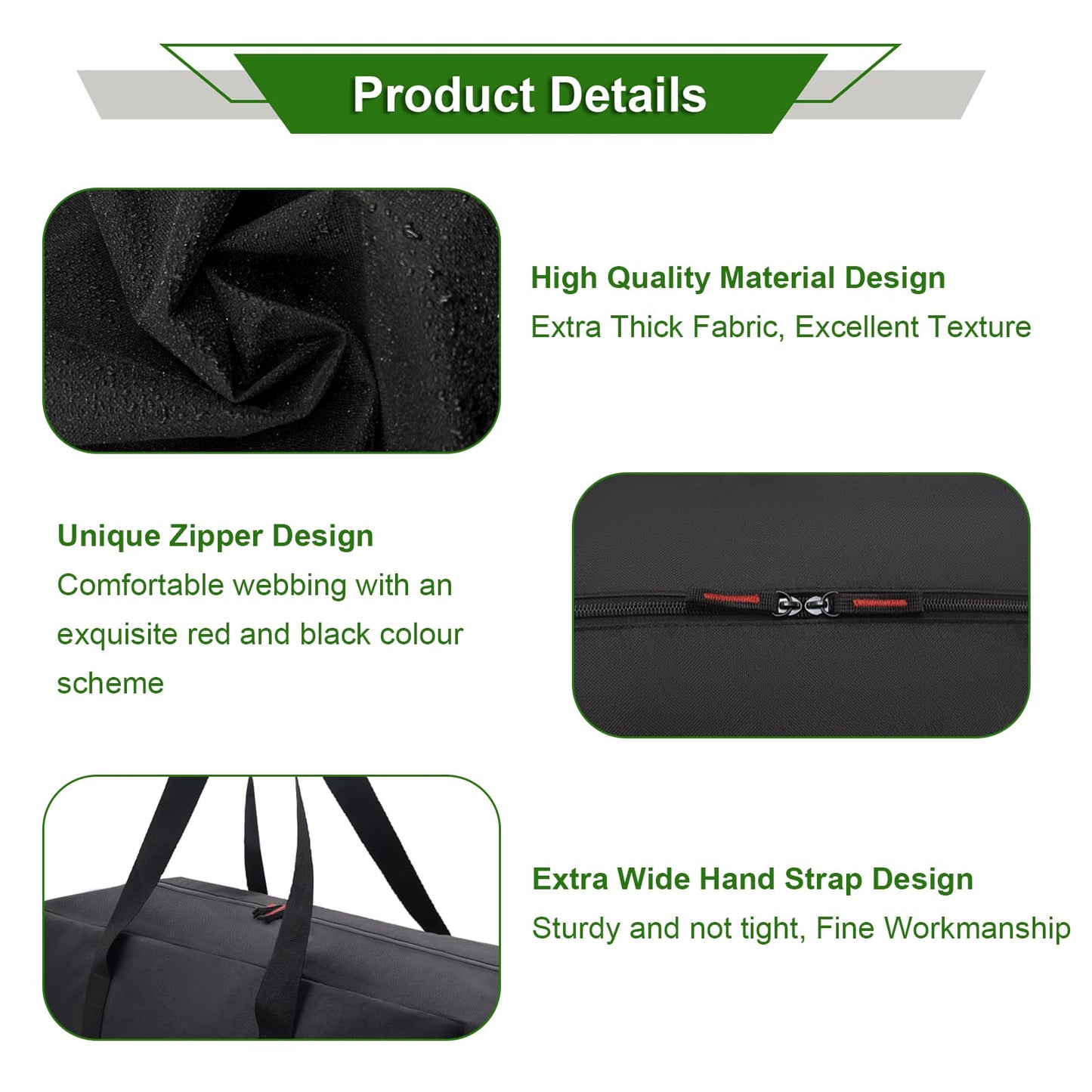 Extra Thick 24" Storage Bag Grill Tool Organizer Pro, BBQ Tool Heavy Duty Storage Bag, Double Layer 600D Oxford Cloth Waterproof (2x Thickness), Foldable Design, Camping, Tailgating, BBQ Party Gift
