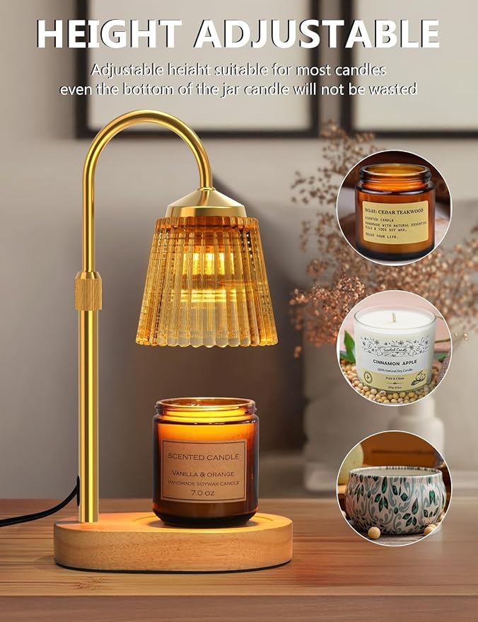 Candle Warmer Lamp with Timer Dimmable, Adjustable Lamp Candle Warmer, Birthday Gifts for Women Mom, Wax Warmer Lamp for Scented Jar, House Warming Gifts New Home Decor
