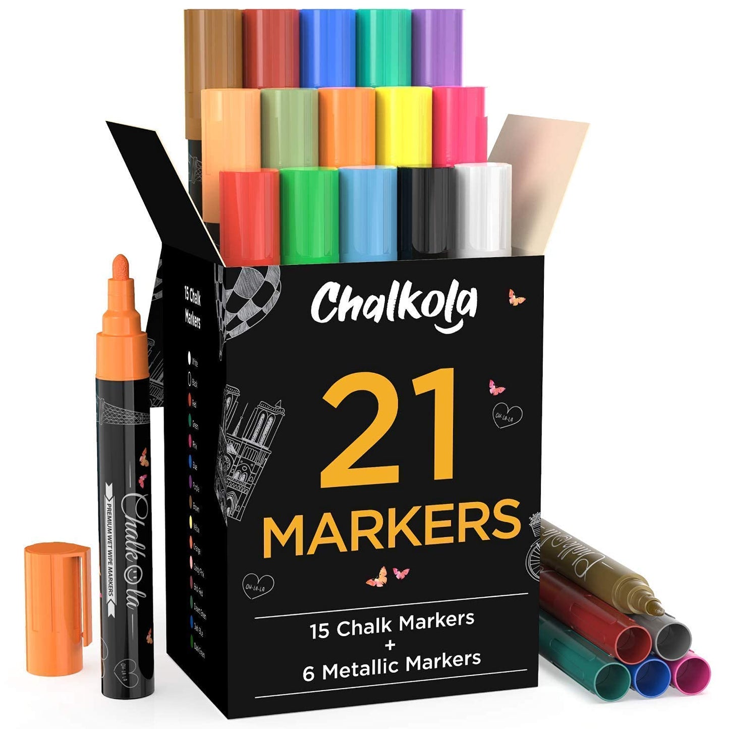 Assorted Chalk Bundle - 5 Red Variety + 21 Classic + Metallic 6mm