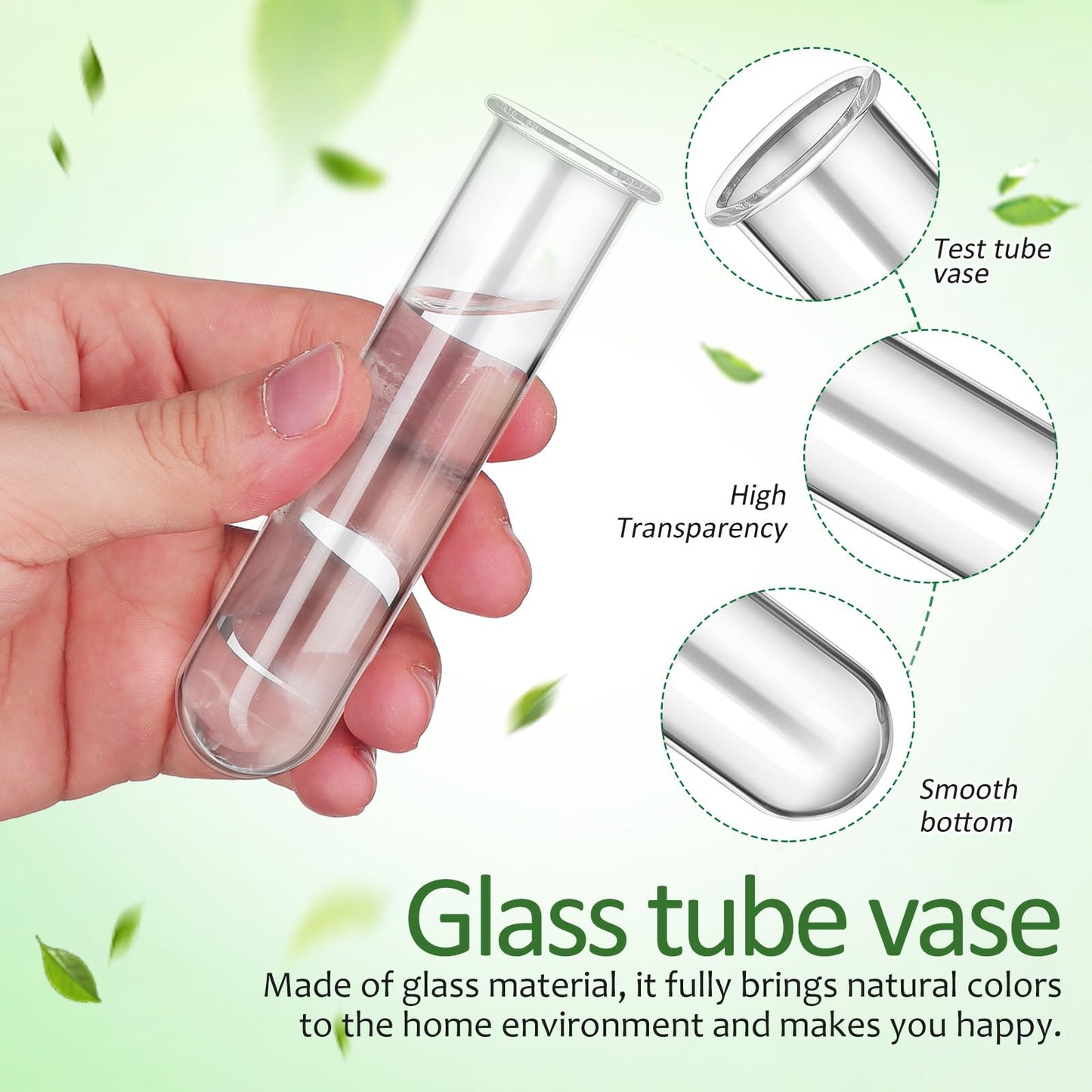 Veemoon Glass Test Tube Vase Propagation Station 5pcs 2.5x3x11cm Hydroponic Plant Terrarium Tubes for Home Decor and Office Display