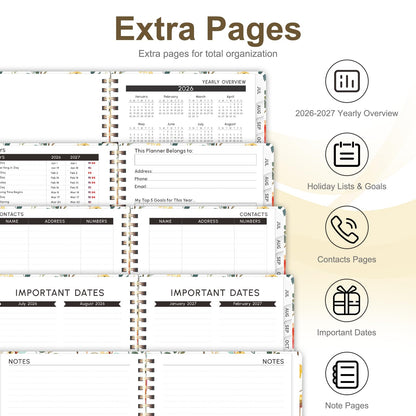 Planner 2026-2027, Weekly and Monthly Academic Planner, July 2026 - June 2027, Hardcover Calendar Agenda Book for School Year Planning, School Supplies for Teacher and Student, A5(6.3'' x 8.5'')