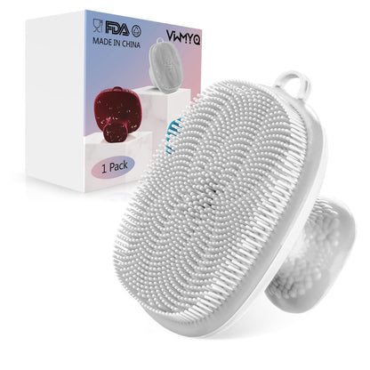 VWMYQ Face Scrubber, Silicone Face Scrubber for Men Facial Cleansing Brush Silicone Face Wash Brush Manual Waterproof Cleansing Skin Care Face Brushes for Exfoliating- Black