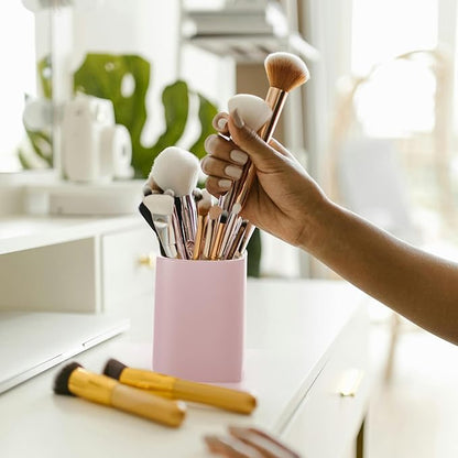 Viosuniu Pen Holder, 2 Pack Pencil Holder for Desk,Ceramic Pencil Cup Desk Organizer, Makeup Brush Holder Cute, Stationery Accessories for Office, School, Home (Matte pink)