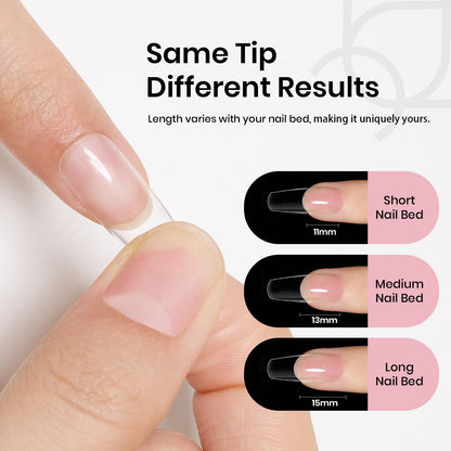 Beetles Gel Nail Kit Short Almond with Nail Dehydrator and Primer, 576Pcs Half Matte Etch-X Gel Nail Tips Solid Nail Glue Mini Nail Lamp Acrylic Nail Tips Easy DIY Nail Extension Set Gift for Women