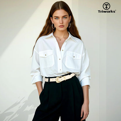 TRIWORKS Women's Belts for Jeans Pants Gold Buckle Fashion Waist Belts for Ladies Leather Belts