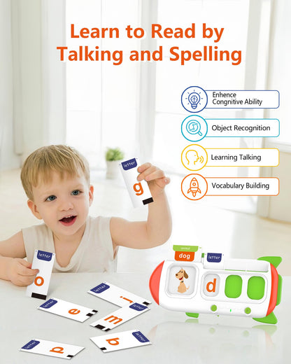 ZIKAQUQI Spelling&Talking Flash Cards for Toddlers 3-8 Years Old - Speech Therapy with 107 Sight Words - Sensory Toys for Kids with Autism, Montessori Learning Toys, Ideal Gifts for Boys&Girls