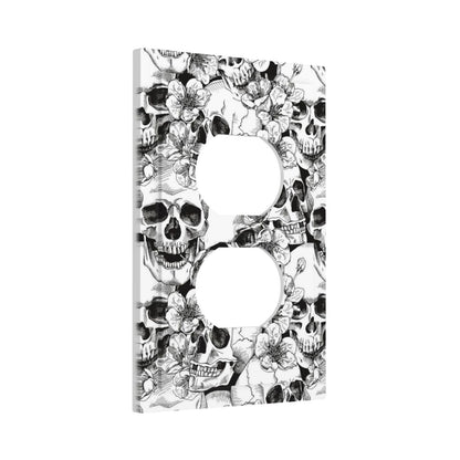 Gothic Skull Floral Skeleton Decorative 1 Gang Receptacle Outlet Cover Electrical Duplex Wall Plate Single Duplex Wall Plate Light Switch Cover