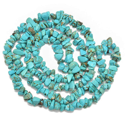 PLTbeads 5-8mm Natral Healing Gemstone Waist Bracelets Necklace Kit Irregular Stone DIY Crafts Design Jewelry Making 1 Strand per Bag Approxi 34 inch (Green Turquoise Chips)