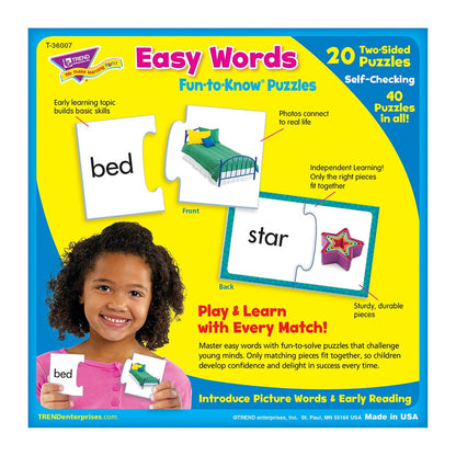 Easy Words Fun-to-Know® Puzzles - Matching games to build language skills
