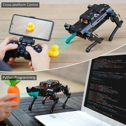 PuppyPi ROS2 Robot Dog with ChatGPT Large AI Models AI Embodied Intelligence Robotic Dog Vision Scene Voice Command Understanding Bionic Quadruped ROS Education Robot, Standard & RaspberryPi5 8GB