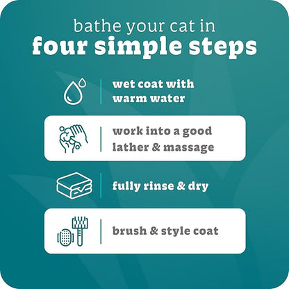 Espree Hypoallergenic Cat Shampoo & Conditioner, Tearless Formula with Aloe Vera, Sulfate-Free, Paraben-Free, Harsh Chemical and Dye-Free, Safe for Sensitive Skin, 12oz
