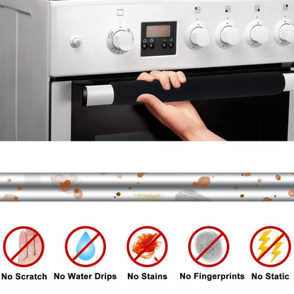 ZAWAGIIK 6Pcs Refrigerator Door Handle Cover Washable Kitchen Appliance Decor Handles Fridge Oven Microwave Dishwasher Antiskid Protector, Keep Off Fingerprints Food Stains (Black)