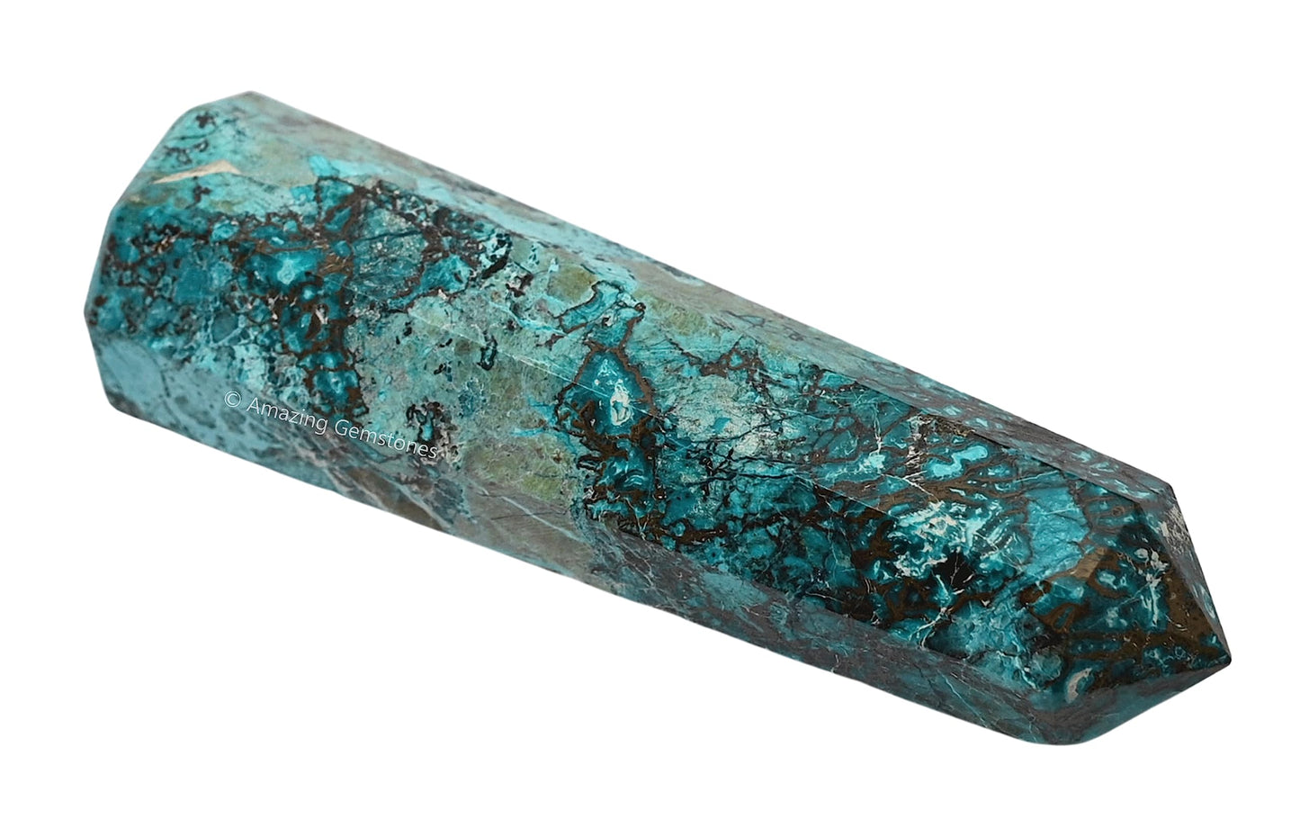 Amazing Gemstone Chrysocolla Shattuckite Crystal Towers - Natural Healing Crystal Point Obelisk for Reiki Healing and Crystal Grid (3" to 4" INCH)