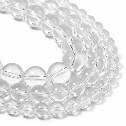 Yochus 60pcs Clear Quartz Stone Beads，6mm Healing Power Natural Stone Round Loose Beads for Jewelry Making Earring Necklace DIY Crafts