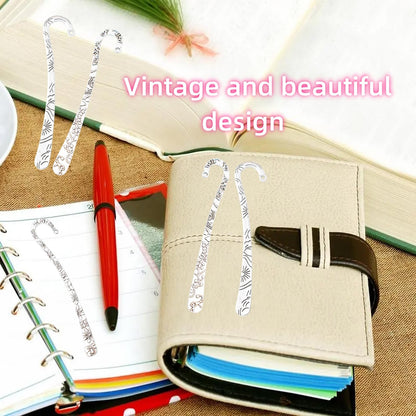 15 Pack Metal Bookmark - Silver Metal Bookmark Hairpin Hook Carved Antique Vintage with Loop Book Markers Embossed Bookmarks, Jewelry Making Charms