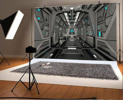 ZJRBJB 10x8ft Spaceship Wars Interior Galaxy Backdrop Outer Space Star Space Station Astronaut Spacecraft Background Universe Adventure Asteroid Science Fiction Birthday Banner Photo Booth