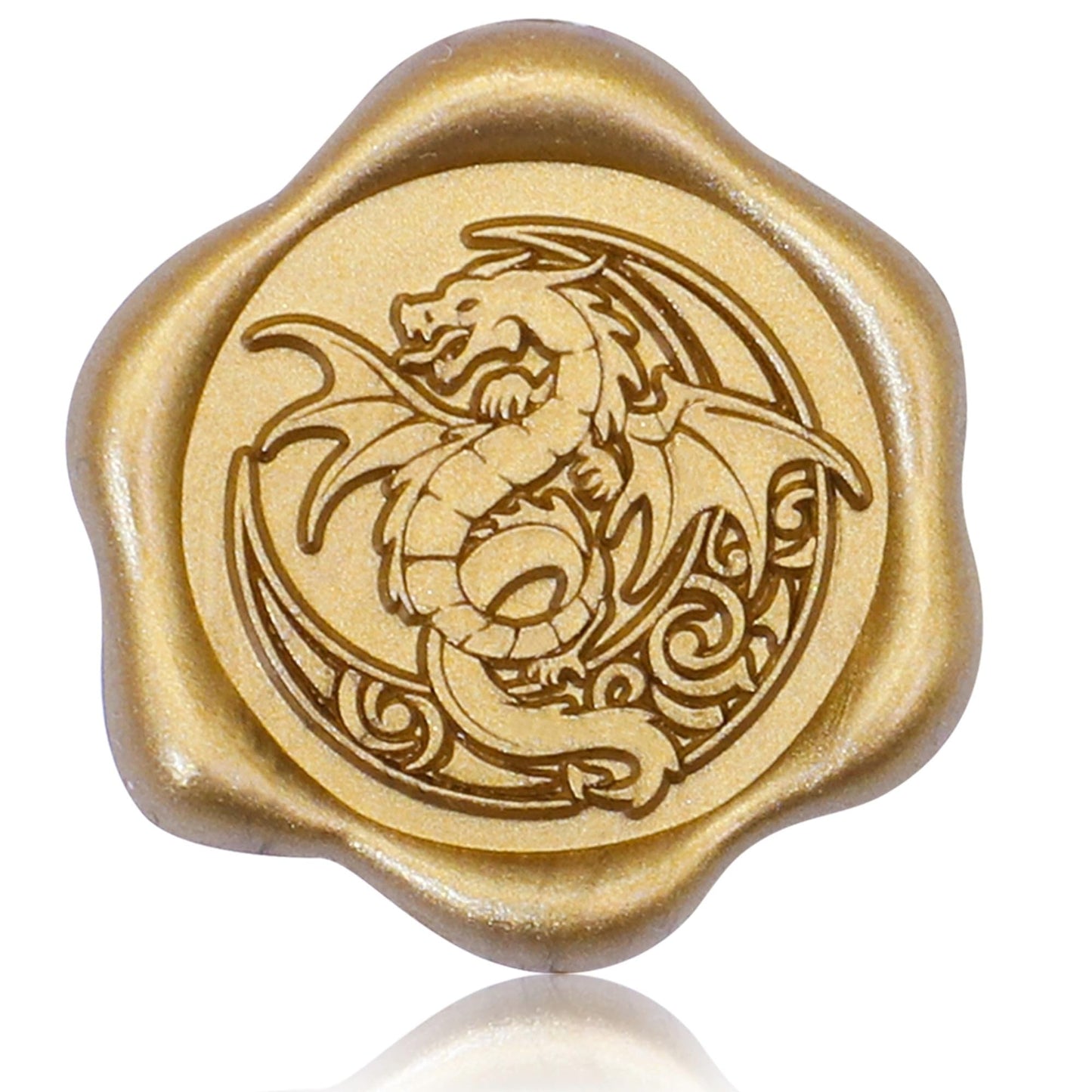 SWANGSA 50 Pcs Celtic Dragon Wax Seal Stickers, Antique Gold Self Adhesive Envelope Seal Stickers for Wedding Invitation, Greeting Cards, Gift Wrapping