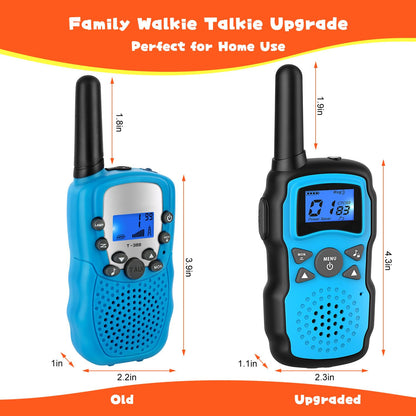 Wishouse Walkie Talkies for Kids Adults Rechargeable Long Range 4 Pack with 2 USB Chargers 12 Batteries,Family Walky Talky,Outdoor Camping Games Indoor Toys Birthday Xmas Gift for Boys Girls Children