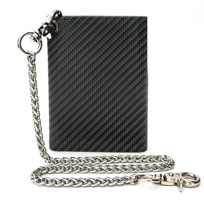 boshiho Real Leather RFID Blocking Bifold Wallets for Men Double Zipper Coin Pocket Purse with Anti-Theft Chain (#01 black)