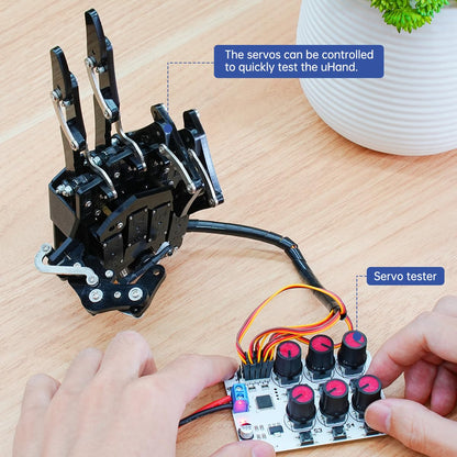 Robot Hand Five Fingers Solely Movement Bionic Robot Mechanical Arm DIY - Right Hand with Servo Tester