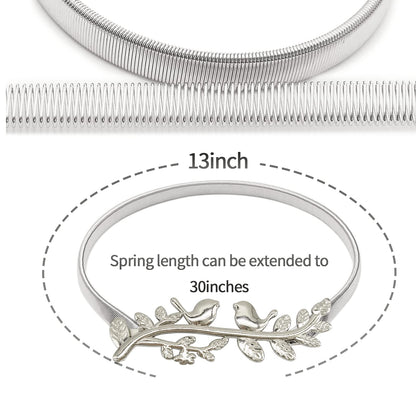 4Pack Curtain Tiebacks Aluminum Alloy Spring Design Curtain Holdback Leaf Carving Design Curtain Ties for Drapes Curtain Ties Backs Curtain Modern Style Curtain Holdback Decor (Silver Bird)