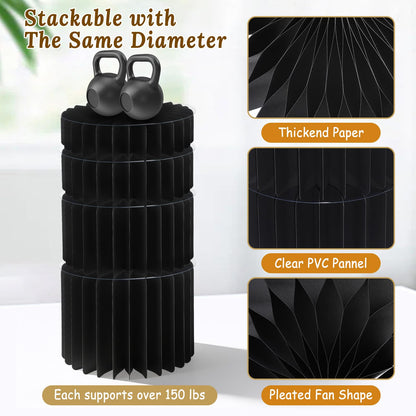 8 Pack Buffet Risers Display Stands, Foldable Food Risers for Buffet Table, Tall Cake Cupcake Stands, Cardboard Cylinder Stand, Dessert Table Display Set for Catering, Jewelry, Wedding, Party Decor (Black)