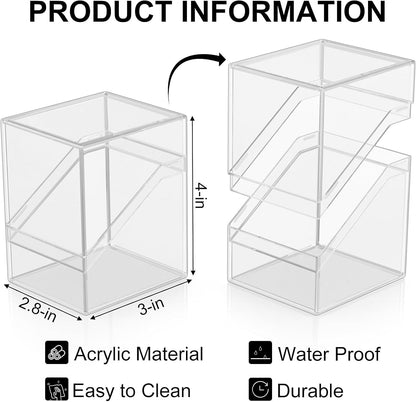 Mlikero Card Deck Cases, 6 Pack Acrylic Commander Deck Box Holding 100+ Sleeved Cards with 6 Dividers, Clear Card Storage Box Fit for MTG, TCG, Sports Cards
