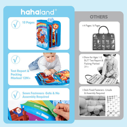 hahaland Noah's Ark Toy Busy Book for Toddlers 1-3 - Baptism Gifts for Boys Girls - Montessori Toys for 1 Year Old, Sensory Early Learning Educational One Year Old Boy Birthday Christian Church Toys