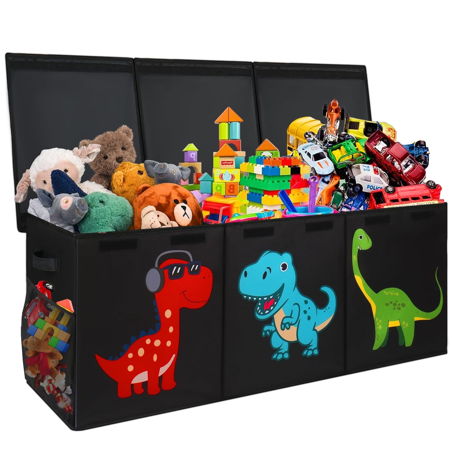 Mabahoo Extra Large Toy Box, Collapsible Toy Storage Organizer with Lids, Cute Toy Storage Chest for Kids Boys Girls, 40" x 16" x 16" Bin Box for Living Room, Playroom, Bedroom, Nursery