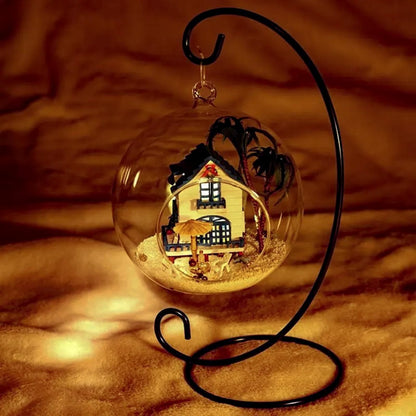 Abom 9in Ornament Display Stand, Tabletop Ornament Hanger, Terrariums Holder, Black Hanging Hook for Christmas & Halloween Decoration, Glass Crystal Witch Ball, Home Wedding, Party Decor (3 Pack)