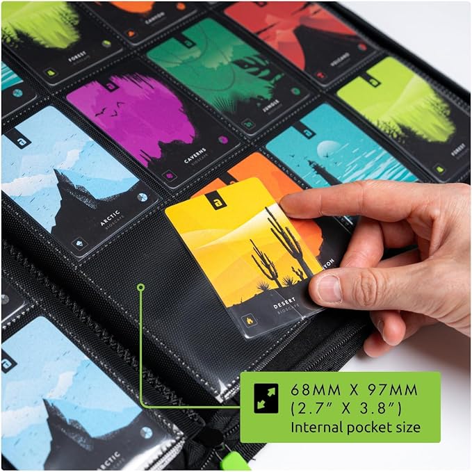 Vault X 12 Pocket Zip Binder, 480 Cards, Exo-Tec Material, 20 Side-Loading Pages (Blue)
