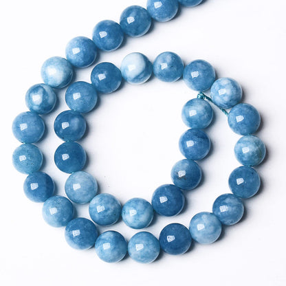 4MM 86PCS Blue Aquamarine Jade Loose Beads for Jewelry Making DIY Bracelet