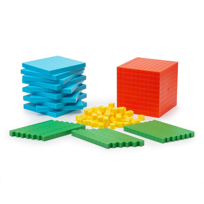 Simply magic 131 PCS Base Ten Blocks for Math - Place Value Blocks, Base 10 Math Manipulatives K-3, Math Counters, Number Blocks, Math Cubes for Kids, Counting Blocks - Kindergarten 1st 2nd 3rd Grade