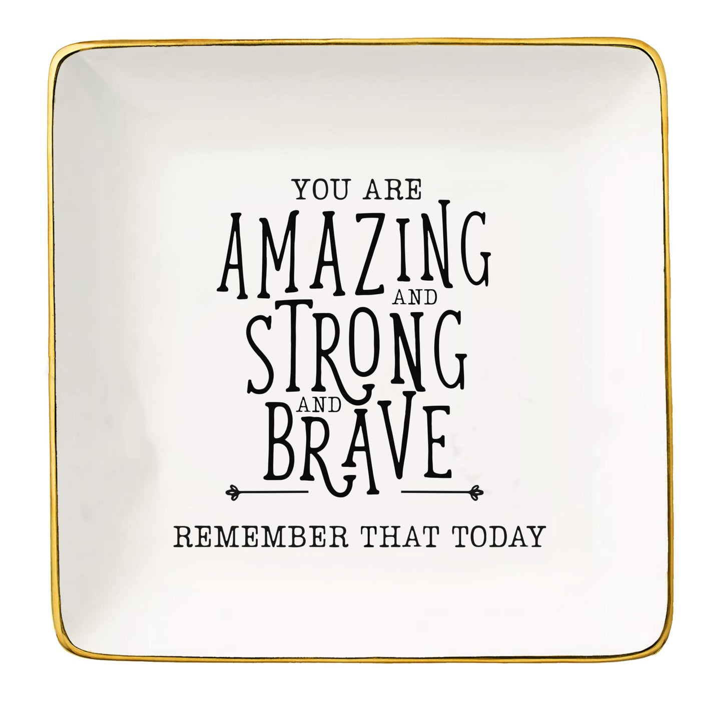 Topthink You Are Amazing and Strong - Inspirational Thank You Gifts for Women- Ceramic Jewelry Holder Ring Dish Trinket Tray