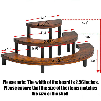 Yelinkws 3-Tier Wooden Display Risers, Rustic Cupcake Stand, Perfume Organizer, Dessert Table Display Set for Party & Home Decor (Brown)